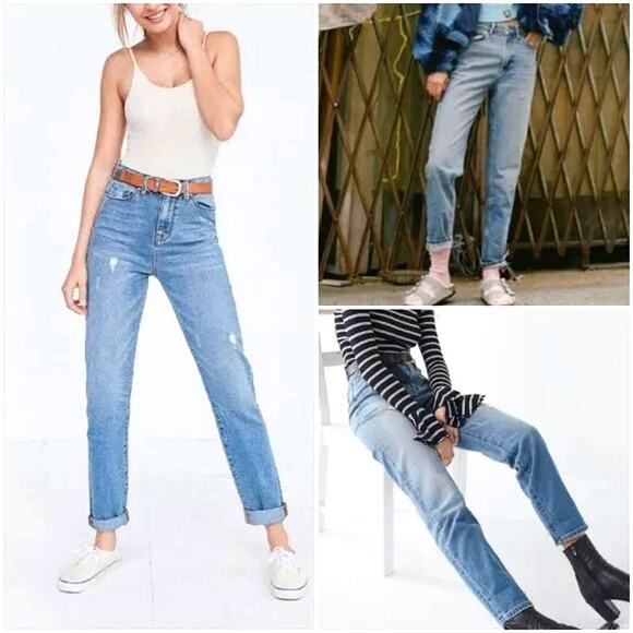 BDG | Mom High Rise Distressed Medium Wash Relaxed Fit Ankle Jeans - Picture 11 of 13